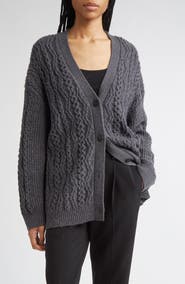 Vince Mixed Stitch Wool & Cashmere Blend Cardigan