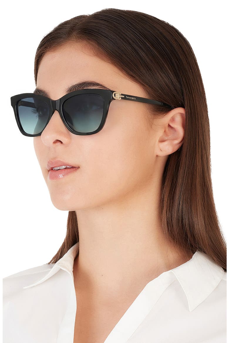 54mm Gradient Square Sunglasses, Alternate, color, BLACK / AZURE GRADIENT BLUE