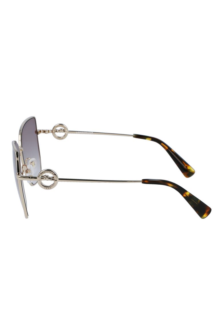 58mm Gradient Rectangular Sunglasses, Alternate, color, PALE GOLD/GRADIENT BROWN AZURE