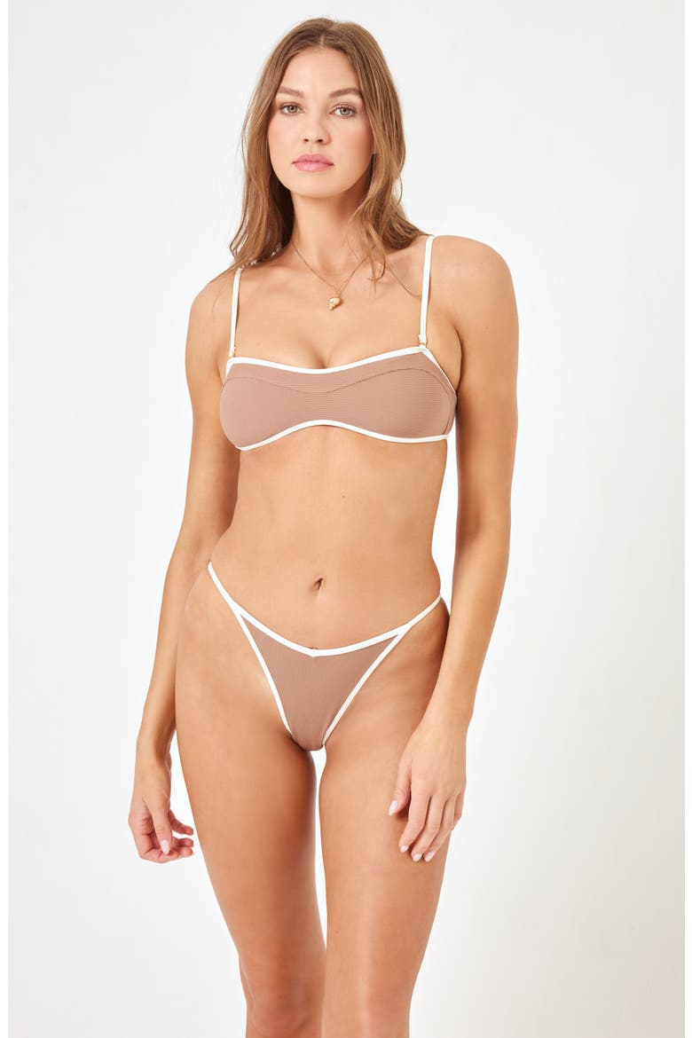 Pixie Bitsy Bikini Bottoms, Alternate, color, SADDLE/ CREAM