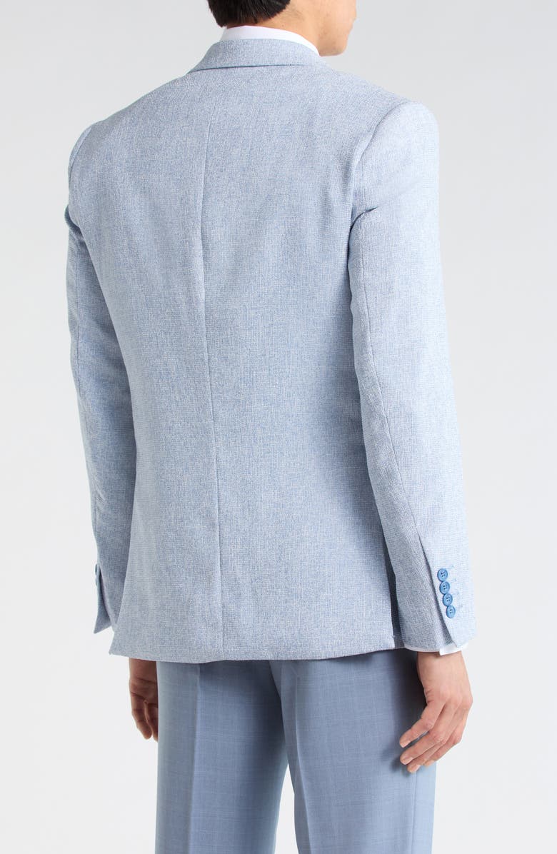 T.R. PREMIUM Slim Fit Micro Plaid Stretch Linen Sport Coat, Alternate, color, 