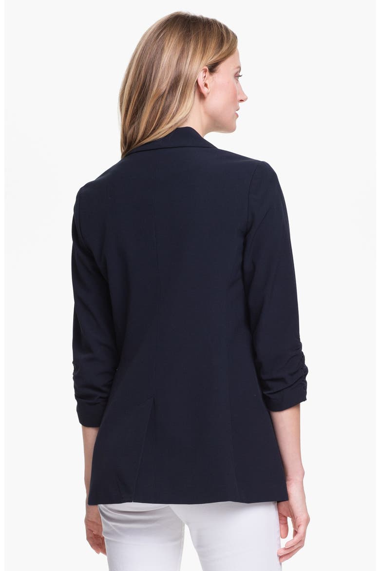 Ruched Sleeve Boyfriend Jacket, Alternate, color, NEW NAVY