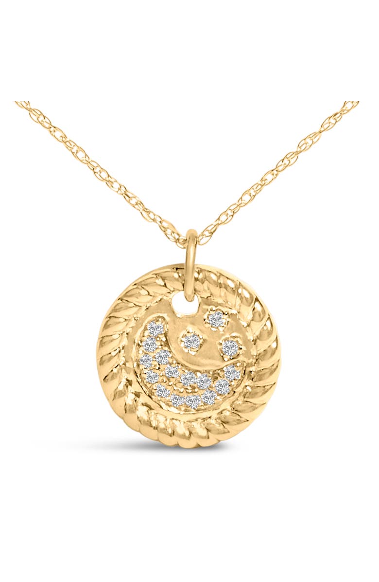 Haus of Brilliance 10K Yellow Gold Diamond Accent Crescent Moon Pendant Necklace, Alternate, color, Yellow Gold