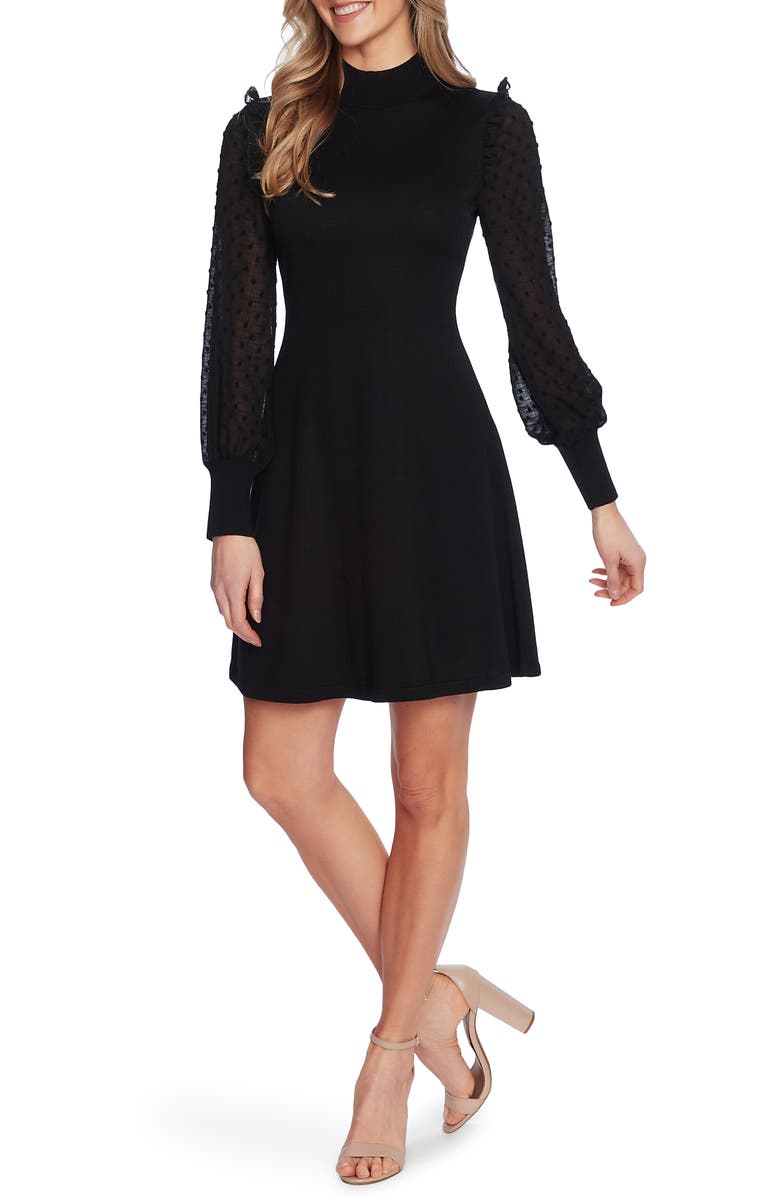 CeCe Mock Neck Sweater Dress, Main, color, 