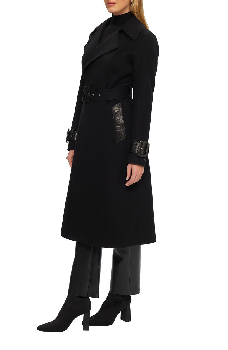 GORSKI Loro Piana Wool Blend Trench Coat, Alternate, color, Black/Black