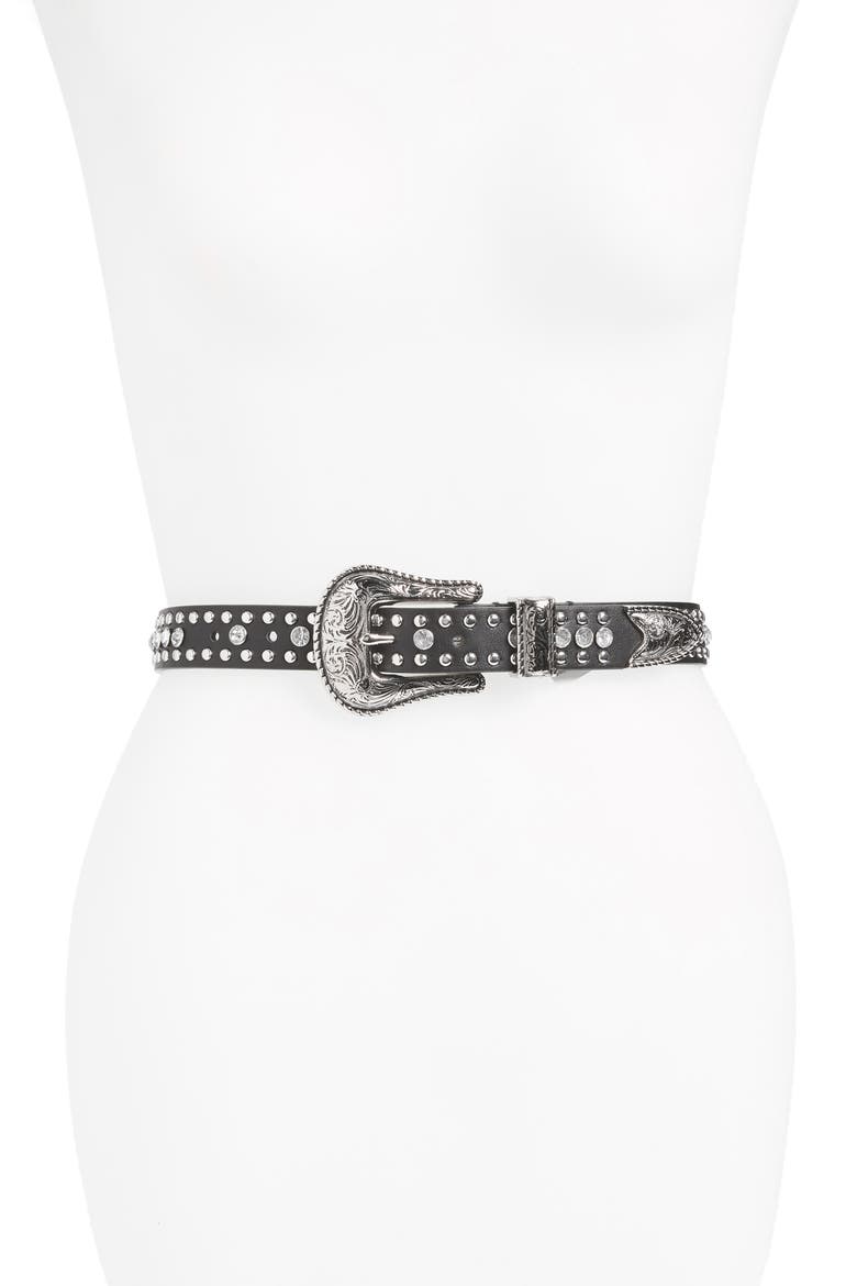 Western Crystal Belt, Main, color, BLACK/ NICKEL
