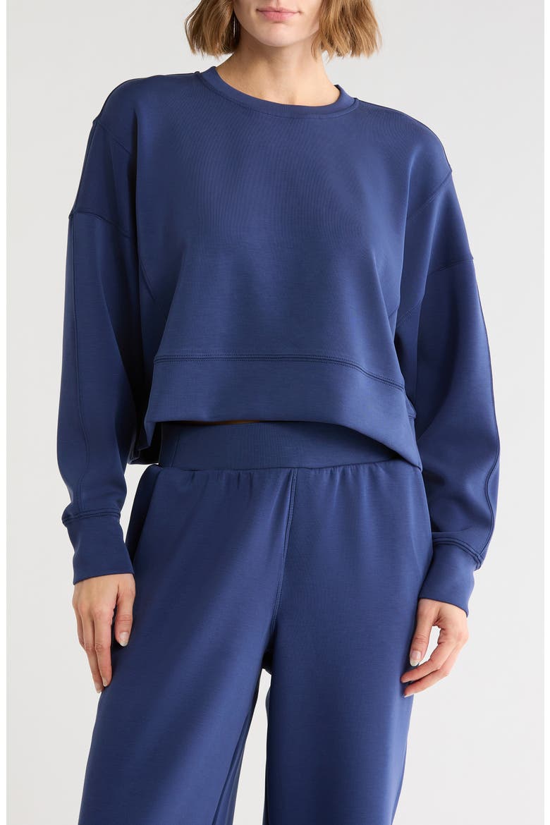 Softlite Zuri Cropped Sweatshirt, Main, color, NAVAL BLUE