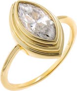 BY ADINA EDEN Moissanite Double Bezel Marquise Ring