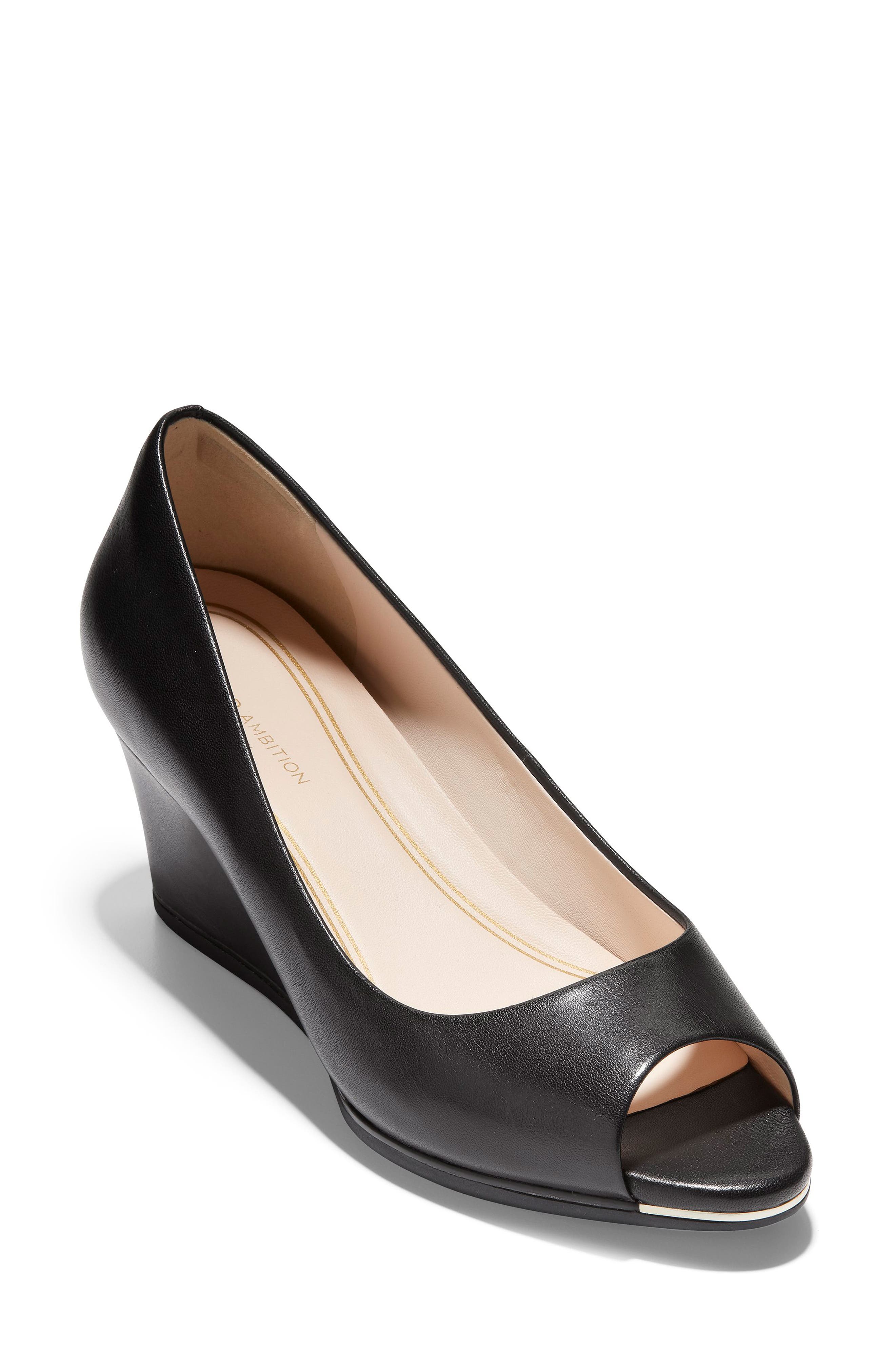 Cole Haan Grand Ambition Peep Toe Wedge Pump, Main, color, 