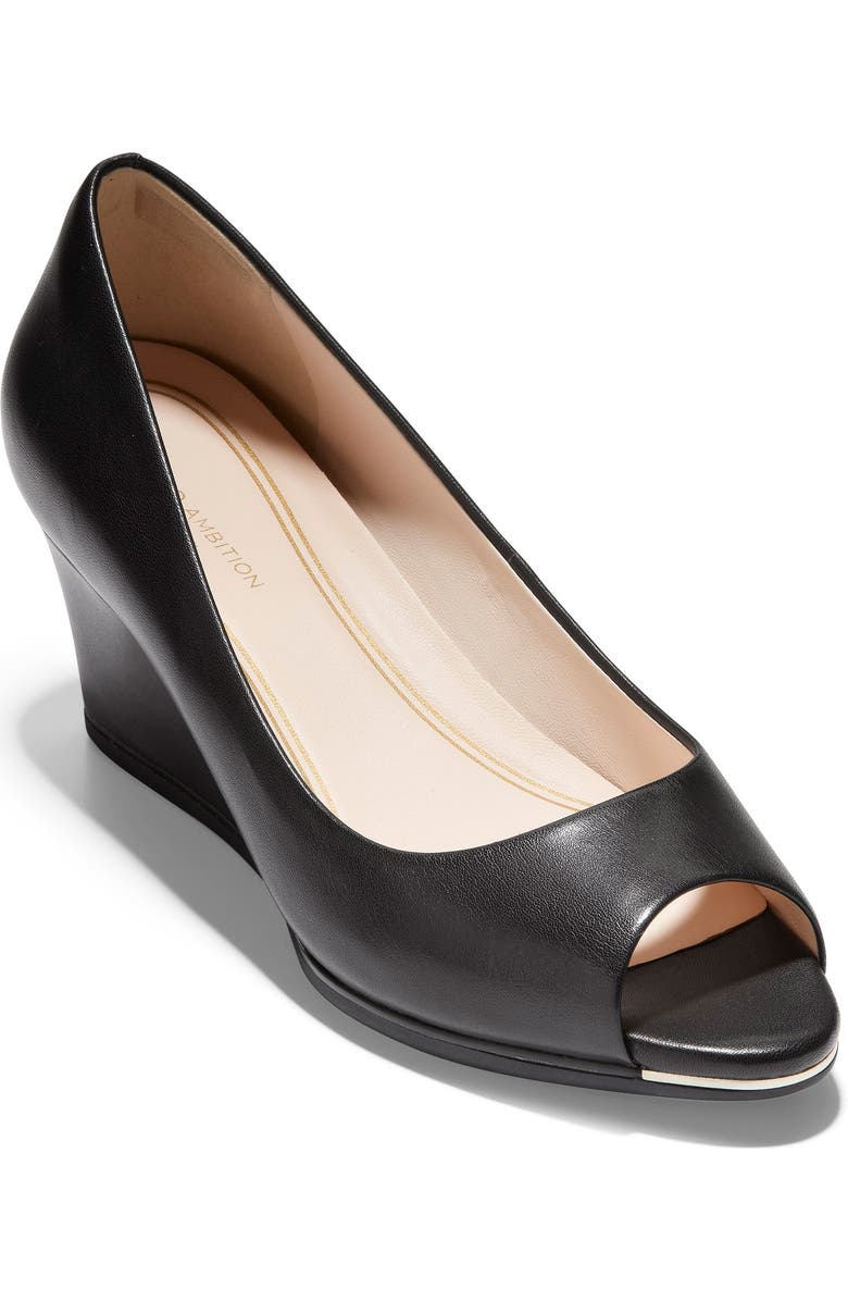 Cole Haan Grand Ambition Peep Toe Wedge Pump, Main, color,