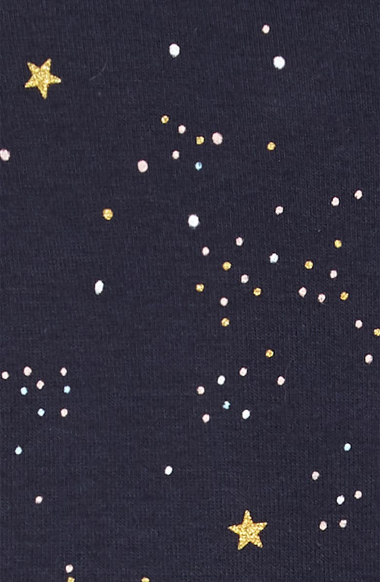 Petit Lem Star Print Organic Cotton Fitted One-Piece Pajamas, Alternate, color, 