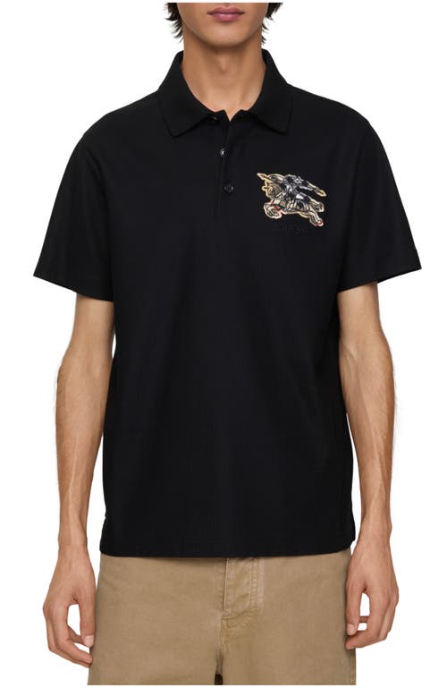 Burberry Evan Ekd Check Cotton Polo Shirt Clothing In Black