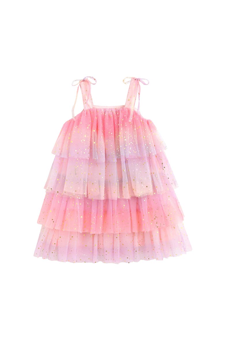 Lysette Glitter Tier Dress, Main, color, Pink