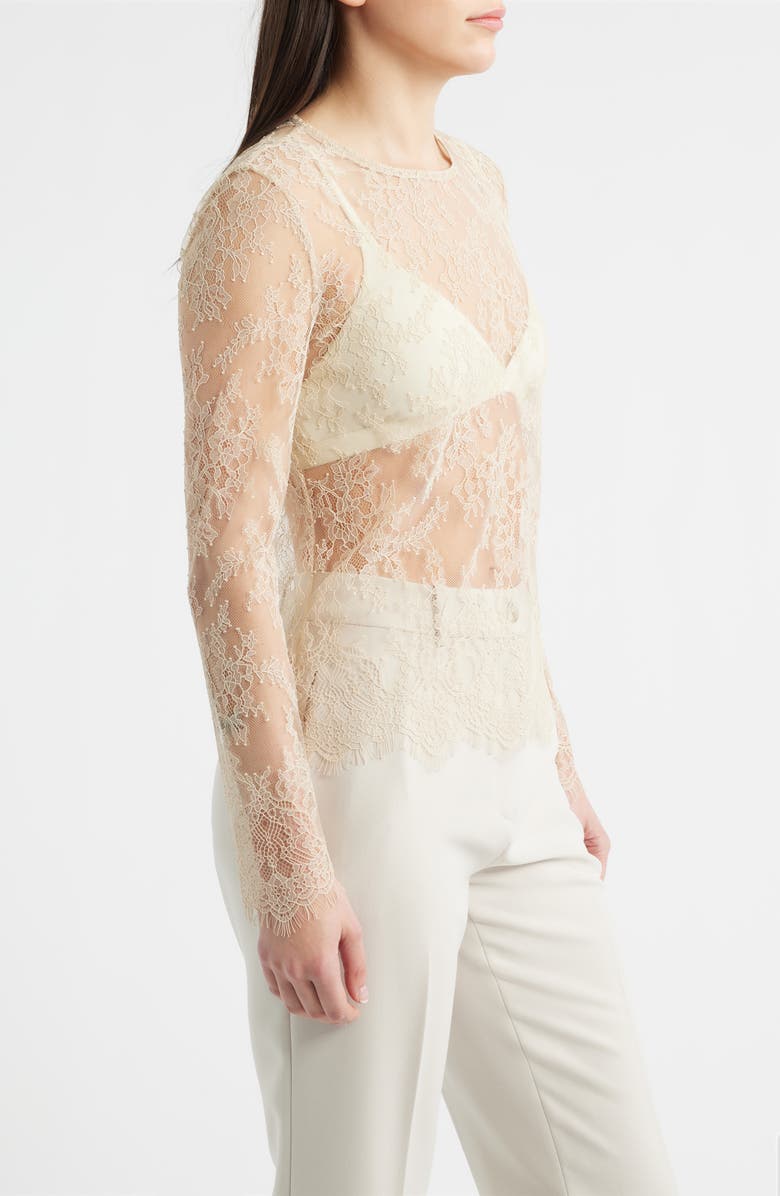 KOBI HALPERIN Fallon Sheer Lace Top, Alternate, color, Antique