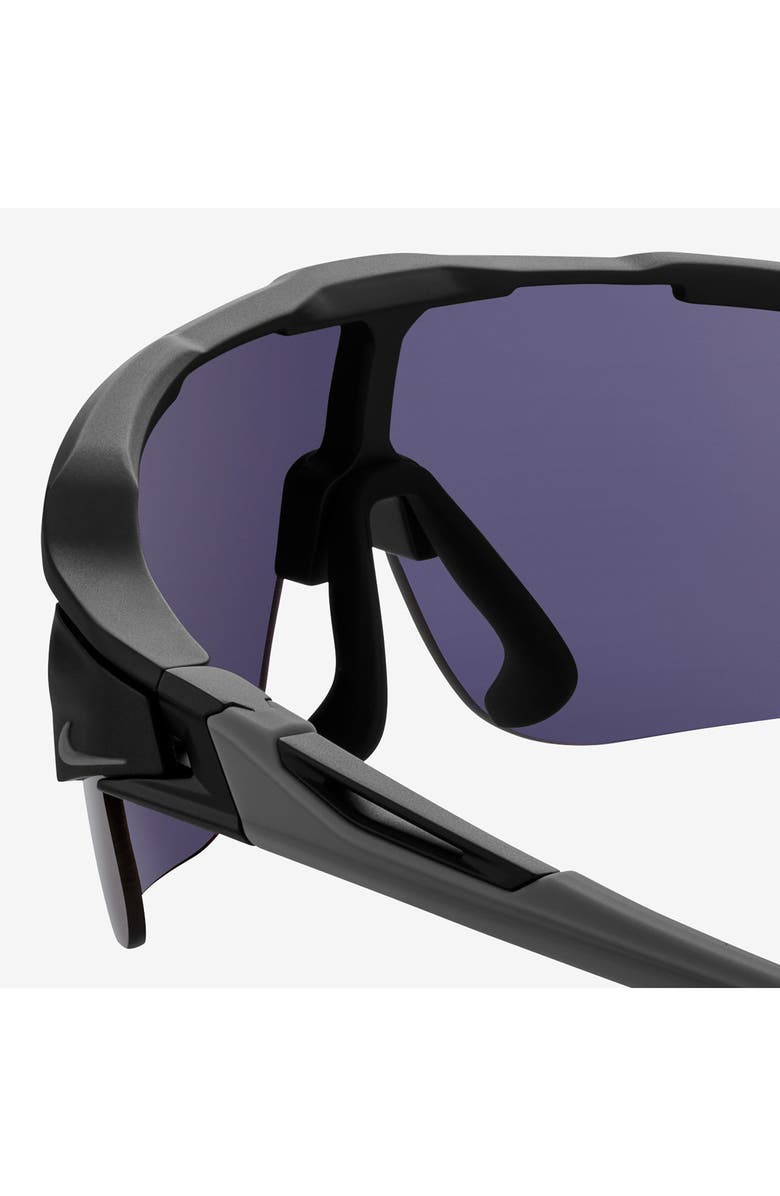 Nike Flyfree 72mm Shield Sunglasses, Alternate, color, Matte Black / Grey / Orange