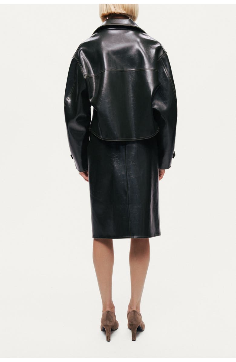 Nocturne Buckle Detail Front-Slit Skirt, Alternate, color, Dark Green