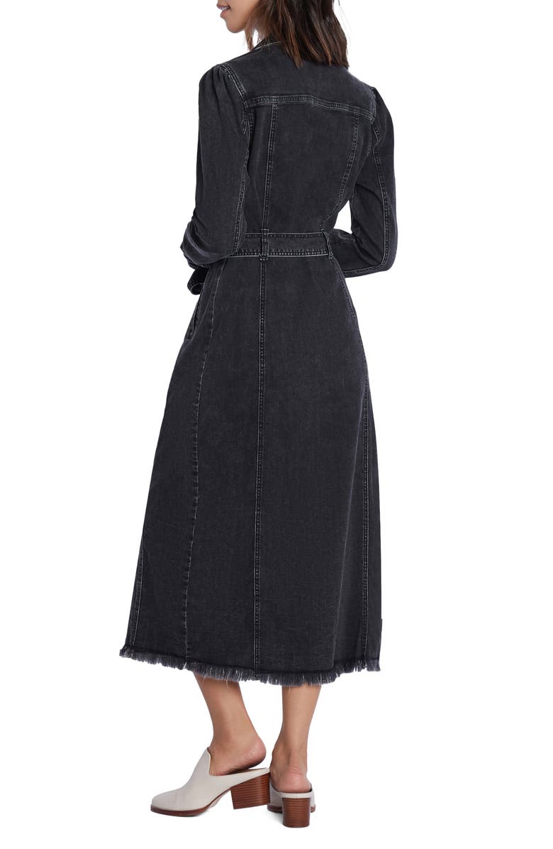Wash Lab Denim Long Sleeve Denim Shirtdress, Alternate, color, Shady Black