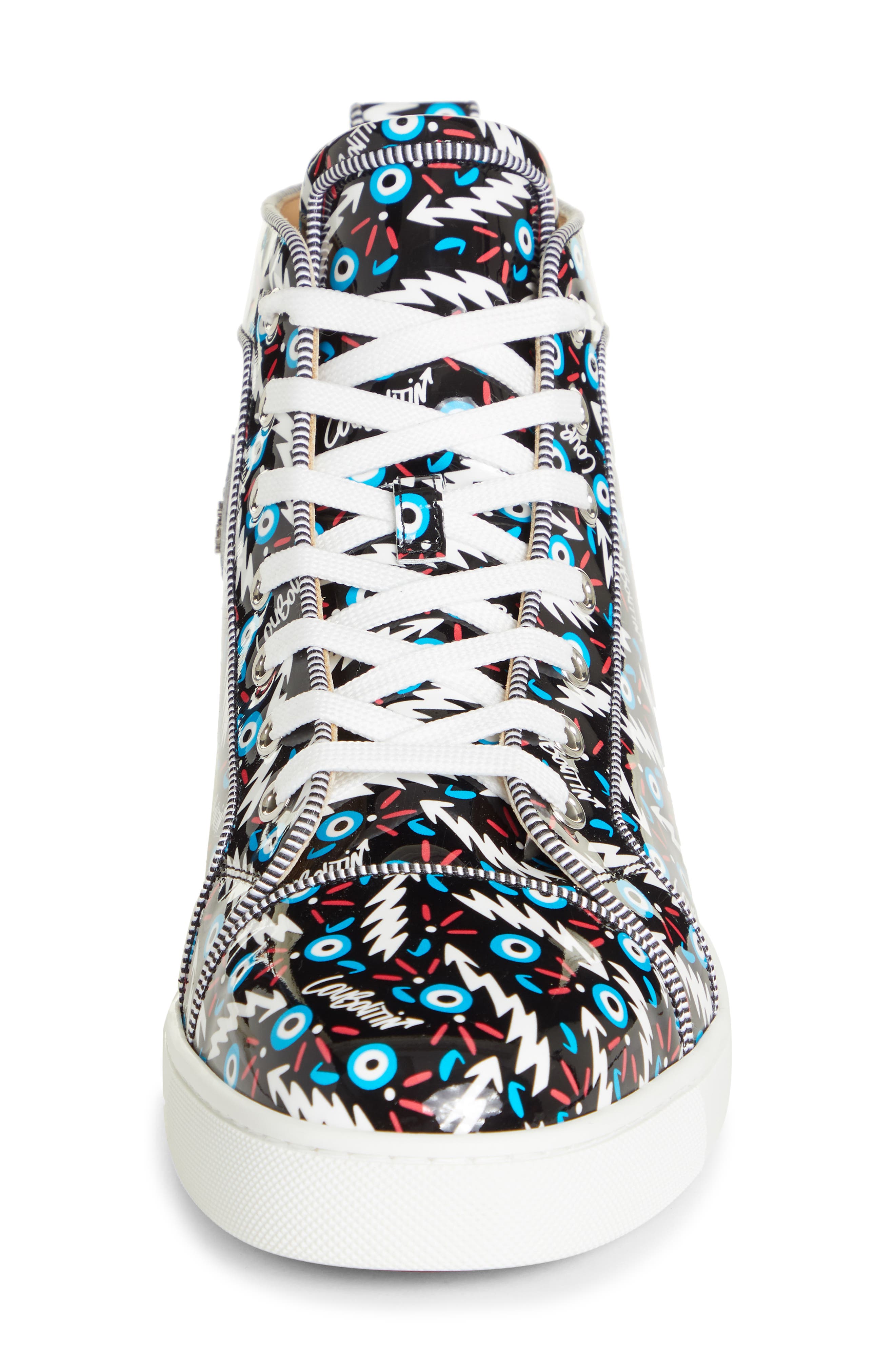 Christian Louboutin Louis Orlato Patent Leather High Top Sneaker, Alternate, color, 