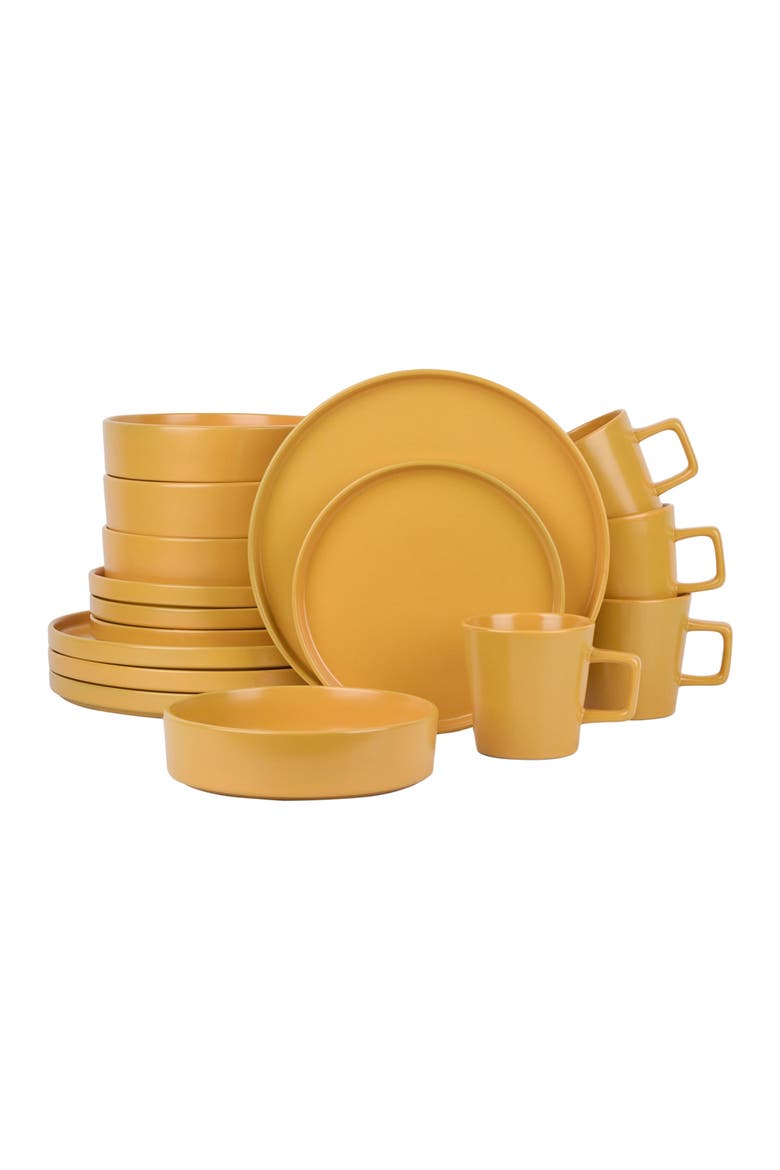 Cleo Stoneware 16-Piece Dinnerware Set, Main, color, Yellow