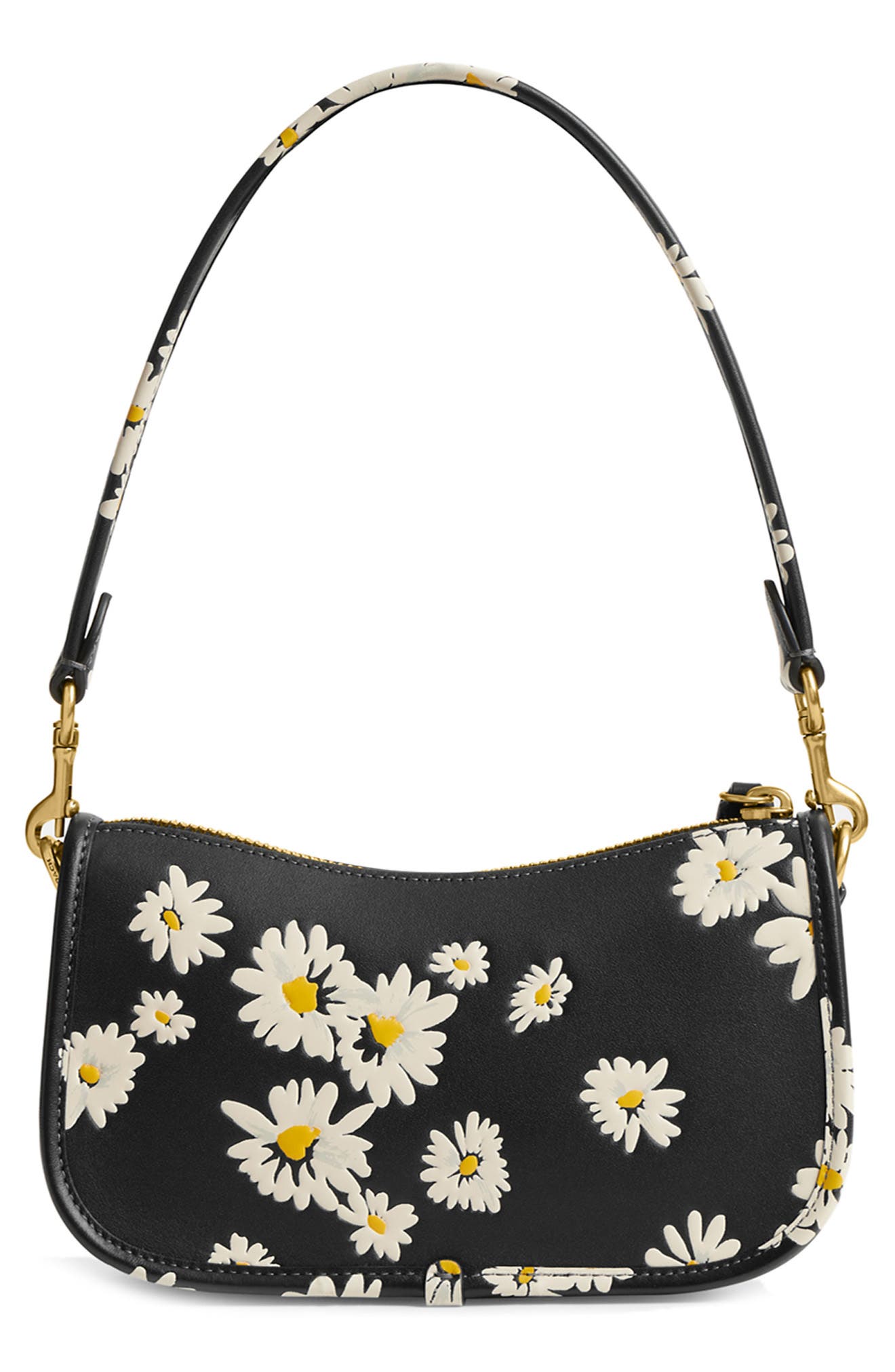 COACH Floral Leather Shoulder Bag, Alternate, color, 