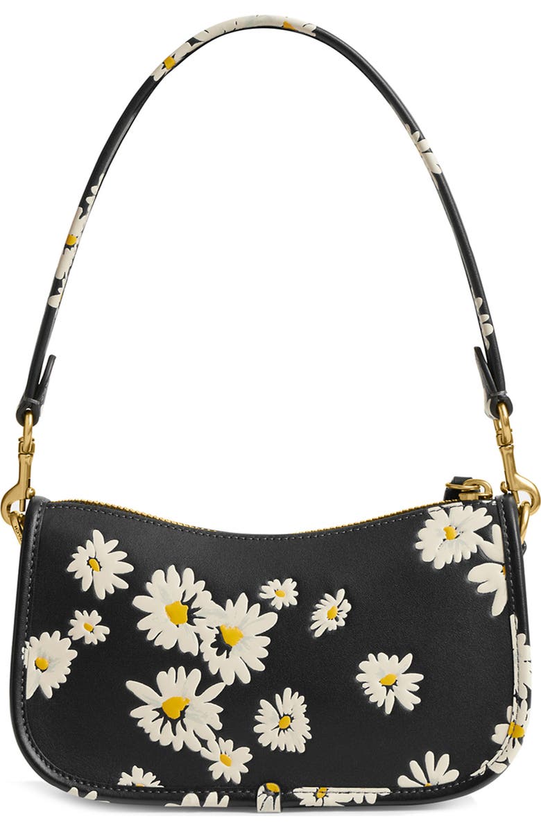 COACH Floral Leather Shoulder Bag, Alternate, color,