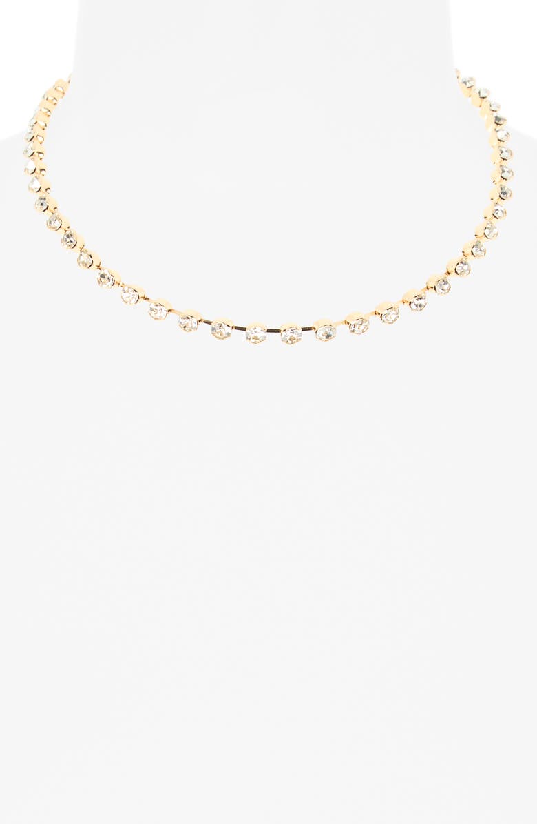 BaubleBar Crystal Collar Necklace, Alternate, color, Clear