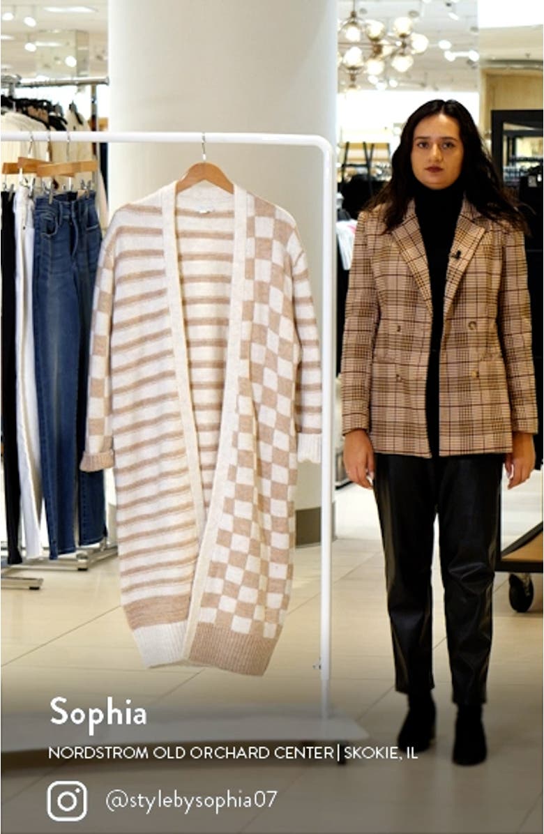 Checkerboard & Stripe Long Cardigan, sales video thumbnail