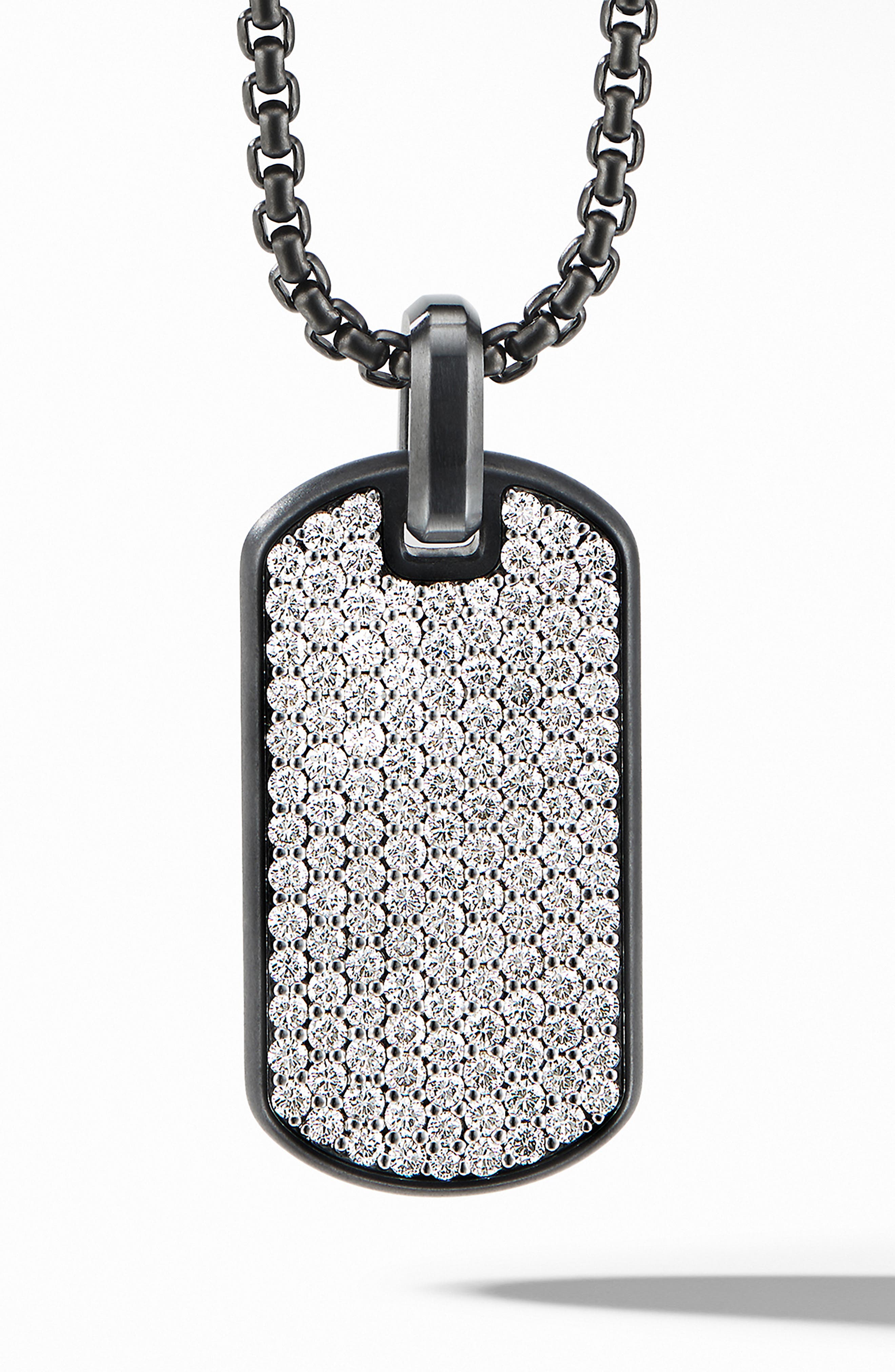 Titanium Cold Setting David Yurman Streamline® Tag in Black Titanium with Diamonds (Men ...