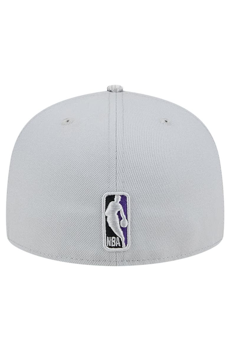 New Era Men's New Era Gray Los Angeles Lakers Active Color Camo Visor 59FIFTY Fitted Hat, Alternate, color, 