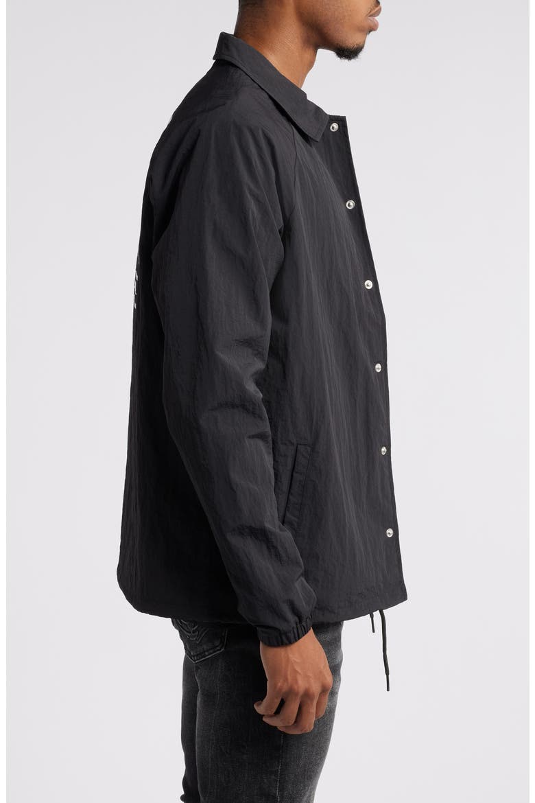 Nylon Snap-Up Coach's Jacket, Alternate, color, BLACK