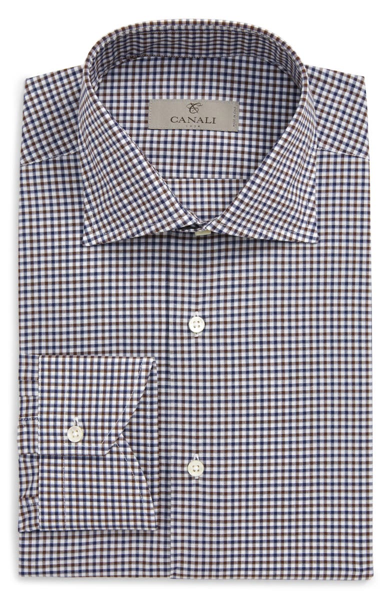 Canali Regular Fit Check Dress Shirt, Alternate, color, 