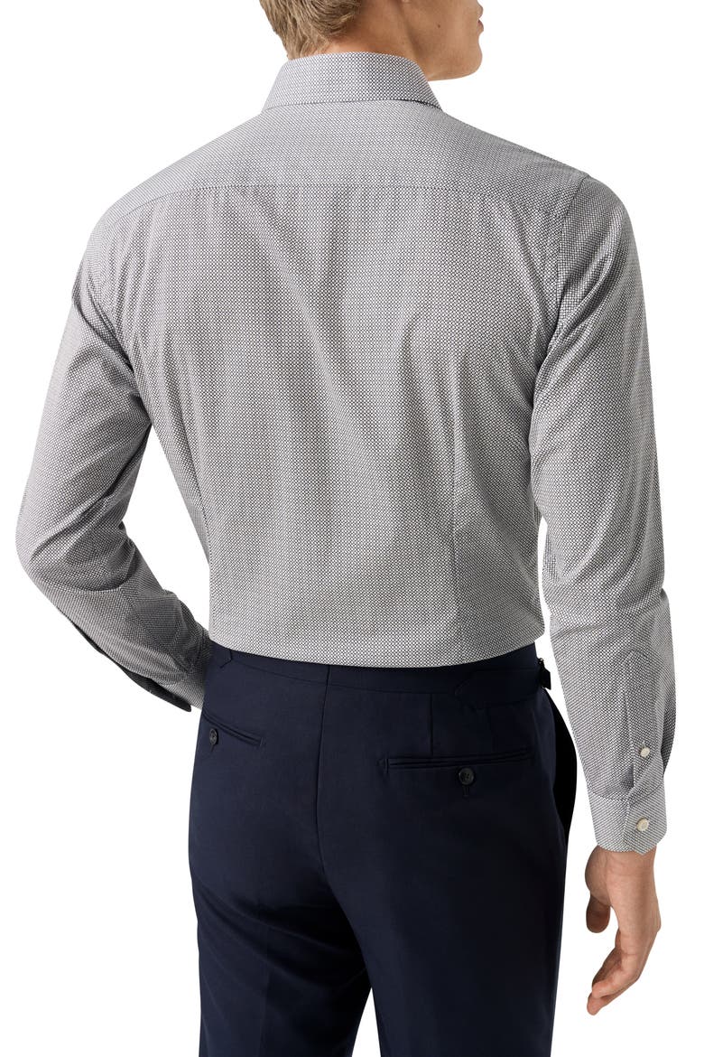 Regular Fit Microprint Signature Cotton Twill Dress Shirt, Alternate, color, NAVY