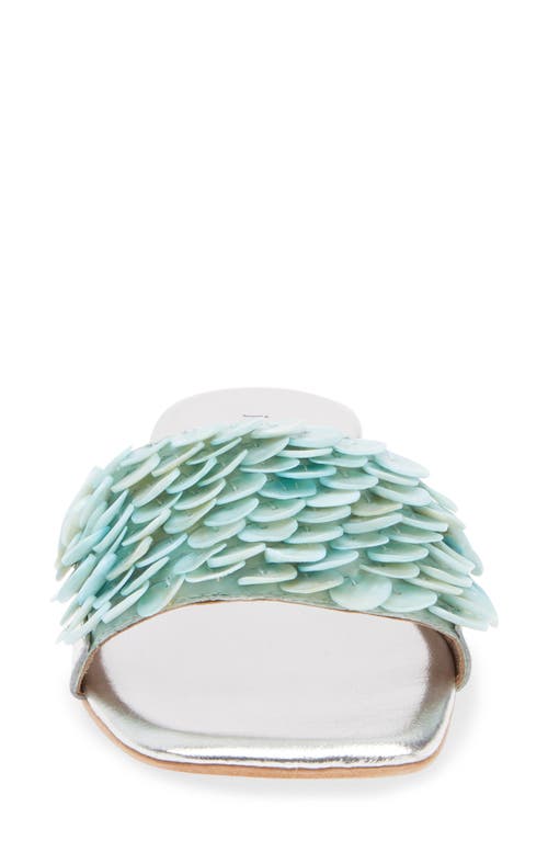 Jeffrey Campbell Fishy Slide Sandal In Blue Silver Combo