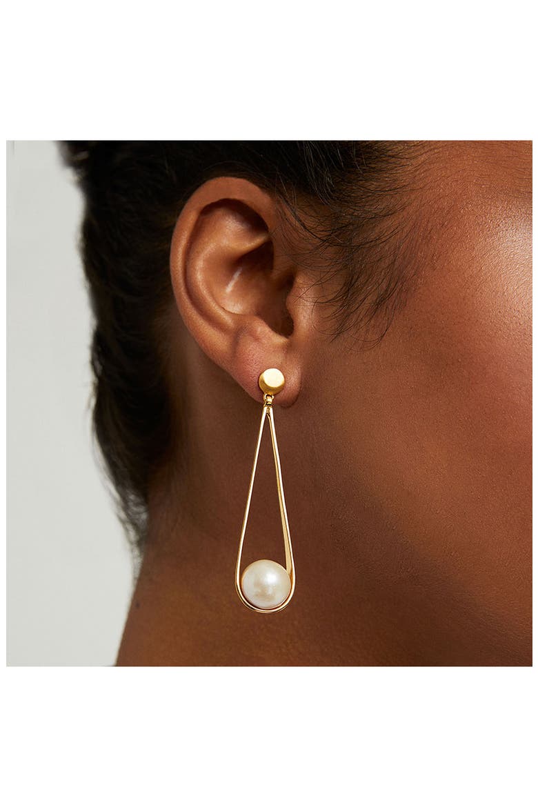 Ipanema Drop Earrings, Alternate, color, PEARL/ GOLD