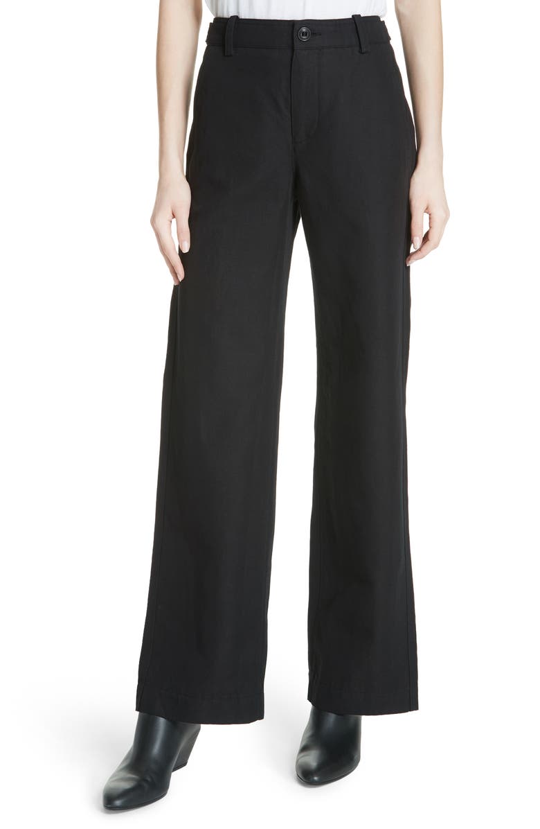 Vince High Rise Linen Blend Wide Leg Pants, Main, color, 