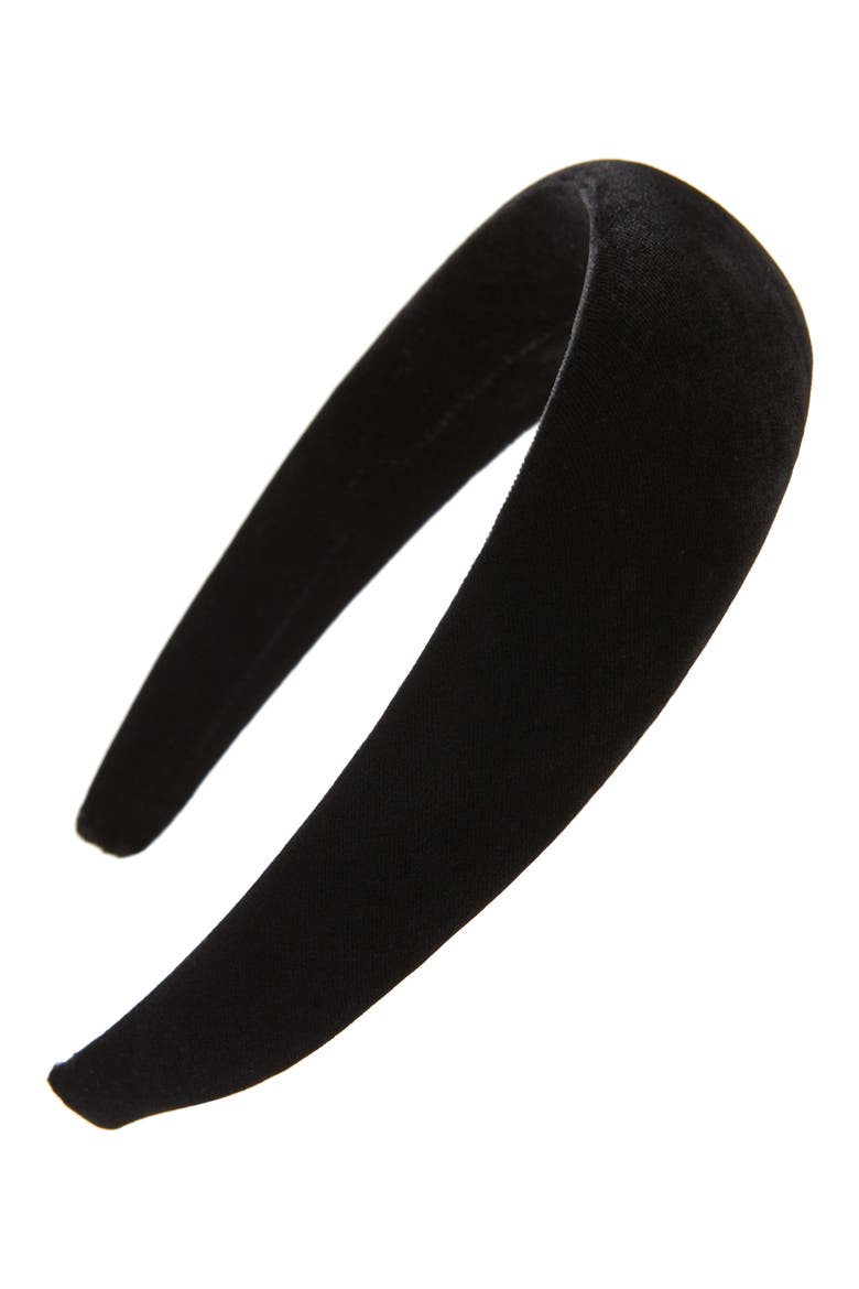 Classic Velvet Headband, Main, color, BLACK