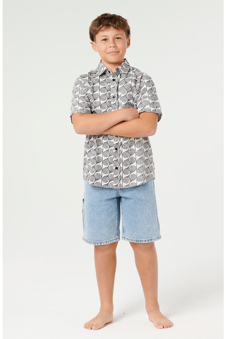 Kids' Artist of the Search Yardy Short Sleeve Button-Up Shirt, Alternate, color, WASHED BLACK
