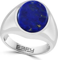 EFFY Men's Sterling Silver Lapis Lazuli Signet Ring