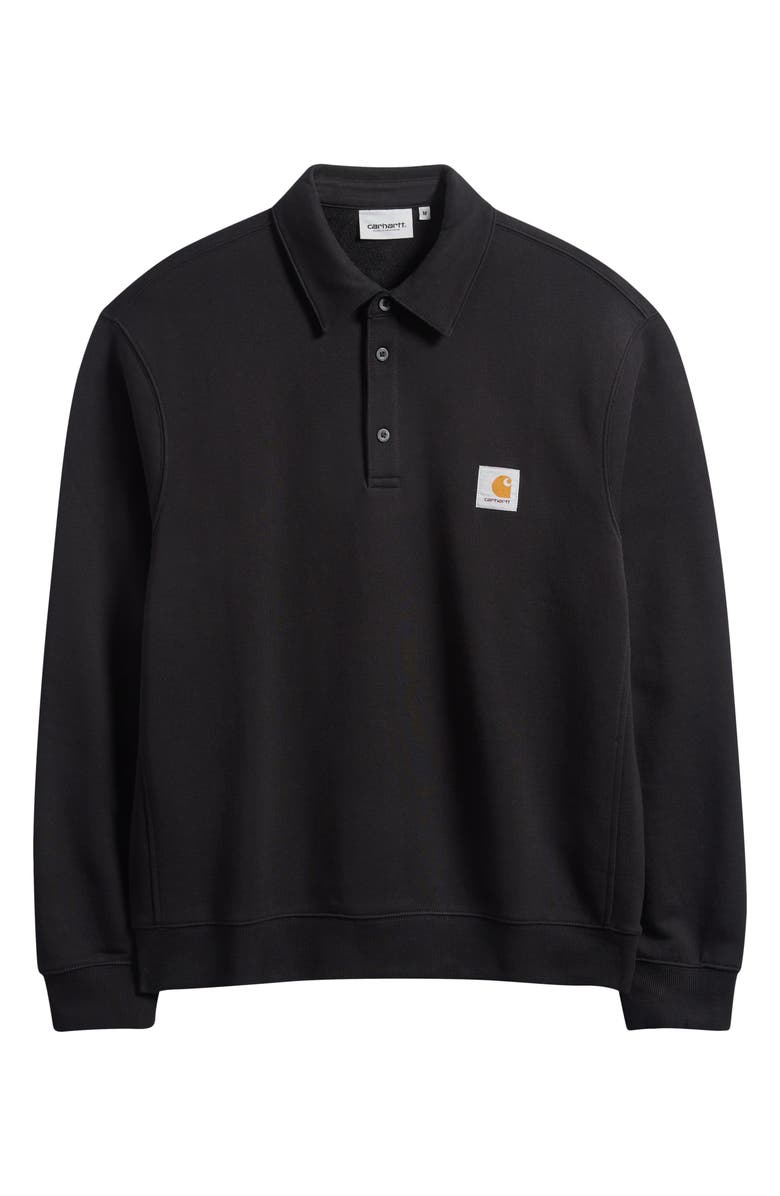 Carhartt Work In Progress French Terry Polo Sweatshirt, Alternate, color, Black