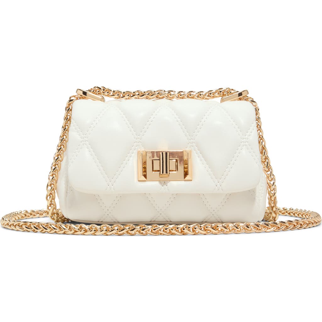 Aldo Ledia Quilted Faux Leather Convertible Crossbody Bag In White