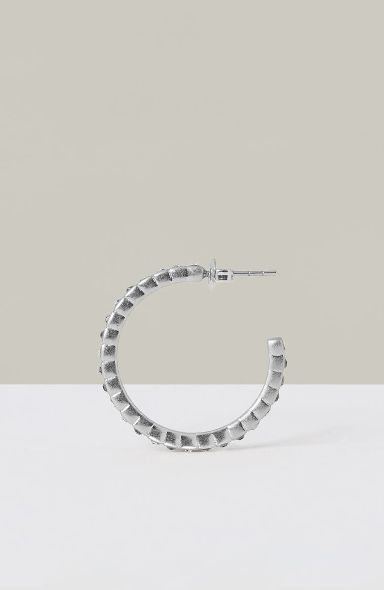 Reiss Sade Crystal Hoop Earrings, Alternate, color, Silver Tone/ Clear Crystal