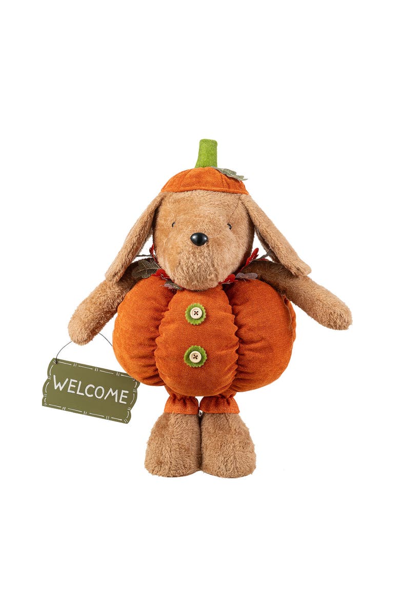 Fall Fabric Highland Cow Pumpkin Dog Porch Decor With Telescoping Legs, Alternate, color, Orange