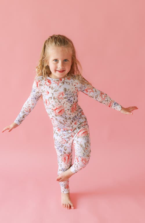 Posh Peanut Kids' Aviva Fitted Two-piece Pajamas In White