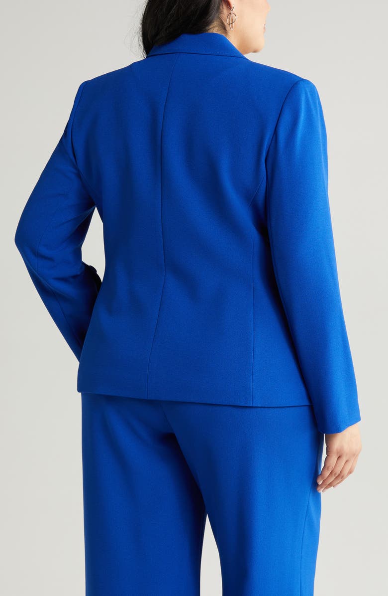 Tahari ASL One-Button Crepe Blazer, Alternate, color, 