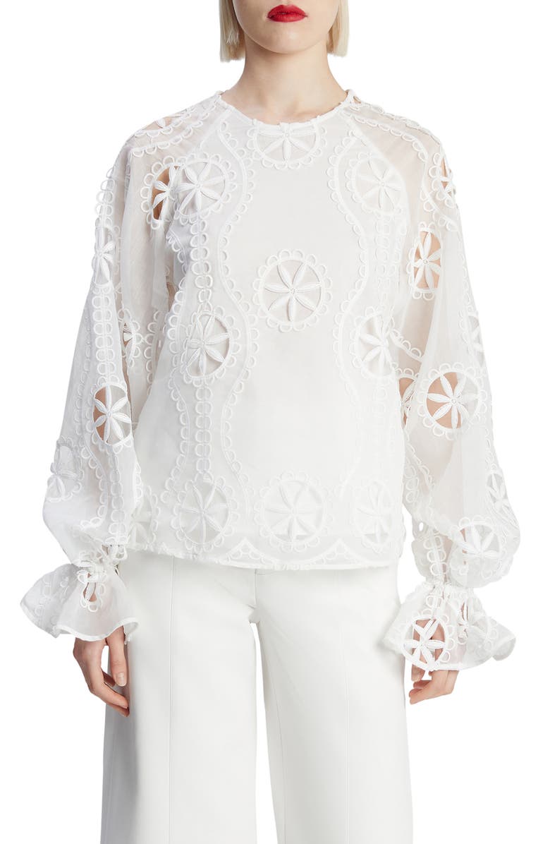 Bardot Rosalie Lace Top, Main, color, Orchid Wht