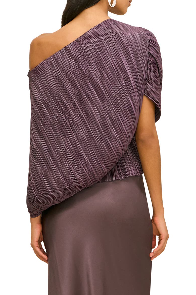 One-Shoulder Pleated Top, Alternate, color, WARM HAZE