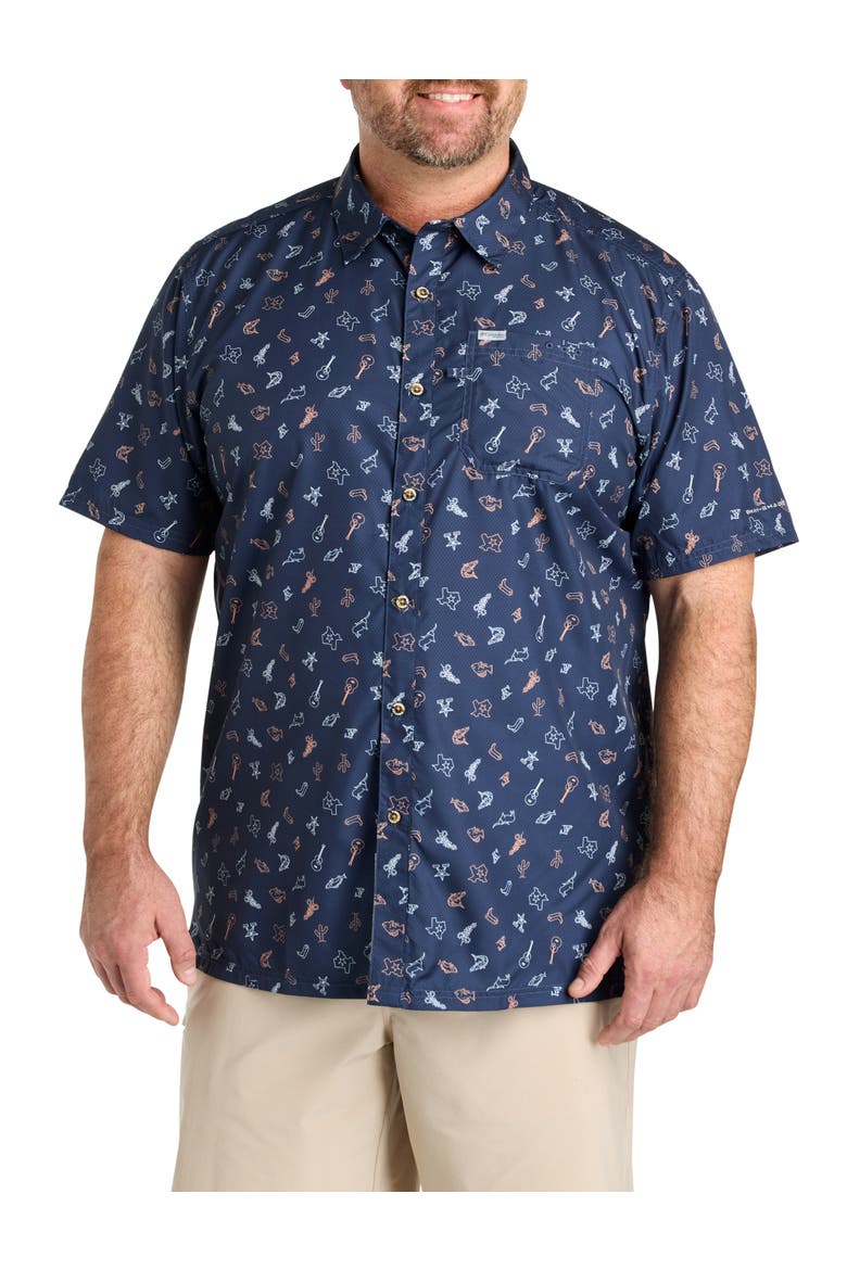 Big & Tall PFG Super Slack Tecas Sport Shirt, Main, color, NAVY