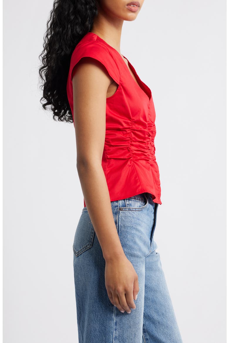 Indulgence Seersucker Corset Top, Alternate, color, RED