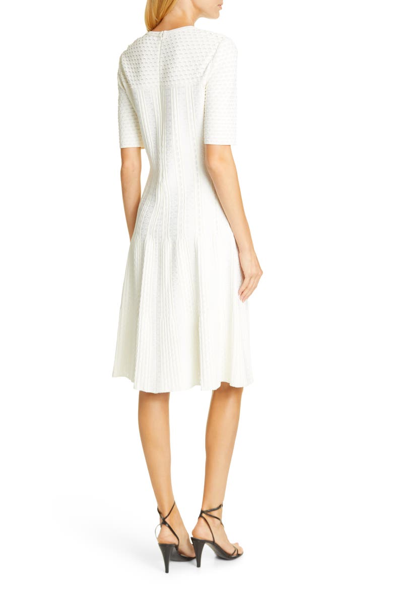 Engineered Lace Jacquard Sweater Dress, Alternate, color, CREAM