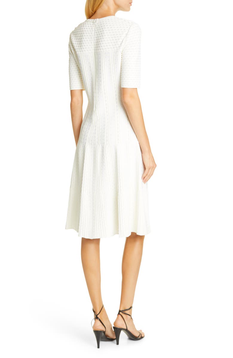 St. John Collection Engineered Lace Jacquard Sweater Dress, Alternate, color,